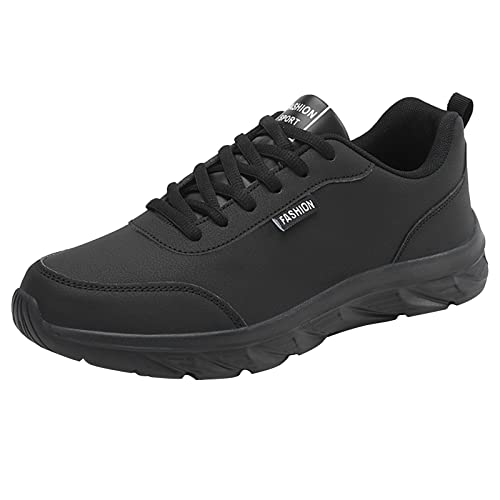 Herrenschuhe, große Größe, lässig, Leder, einfarbig, lässig, modisch, einfache Schuhe, Laufschuhe, Herren-Sneaker-Schuhe mit Fußgewölbeunterstützung, Schwarz , 42 1/3 EU Herrenschuhe, große Größe, lässig, Leder, einfarbig, lässig, modisch, einfache Schuhe, Laufschuhe, Herren-Sneaker-Schuhe mit Fußgewölbeunterstützung, Schwarz , 42 1/3 EU von Generisch