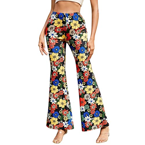Hippie Kostüm Damen 70er Jahre Schlaghose Damen Rave Festival Outfit Hohe Taille Bell Bottom Breites Bein Bequeme Disco Kostümhose Boho Strandhose Hippie Blumen Schlaghose Sommerhose Yogahose Hippie Kostüm Damen 70er Jahre Schlaghose Damen Rave Festival Outfit Hohe Taille Bell Bottom Breites Bein Bequeme Disco Kostümhose Boho Strandhose Hippie Blumen Schlaghose Sommerhose Yogahose von Generisch