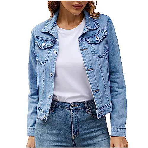 Jacke Damen Sale Clearance, Jeansjacke Frauen Kurz Denim Jacke Jeansjacke Y2k Jeansjacke Lange äRmel Umlegekragen Oversize Jeansjacke Mit Taschen Jean Mantel Outwear Streetwear Sweatshirts Jacke Jacke Damen Sale Clearance, Jeansjacke Frauen Kurz Denim Jacke Jeansjacke Y2k Jeansjacke Lange äRmel Umlegekragen Oversize Jeansjacke Mit Taschen Jean Mantel Outwear Streetwear Sweatshirts Jacke von Generisch