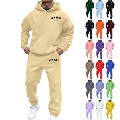Jogginganzug Herren Sportbekleidung Trainingsanzug Unifarben Druck Hoodie Mit Kapuze Hausanzug 2-Teilig Kapuzenpullover Jogginghose Set Klassisch Sportanzug Jogginganzug Herren Sportbekleidung Trainingsanzug Unifarben Druck Hoodie Mit Kapuze Hausanzug 2-Teilig Kapuzenpullover Jogginghose Set Klassisch Sportanzug von Generisch