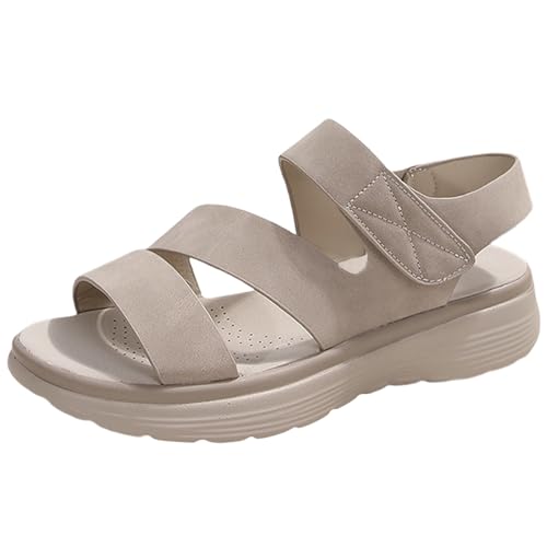 Keilsandalen, Damenschuhe, modisch, lässig, hohl, einfarbig, große Größe, Sport-Sandalen für Damen, High Heels, Größe 43, grau, 6 UK 3X-Narrow Keilsandalen, Damenschuhe, modisch, lässig, hohl, einfarbig, große Größe, Sport-Sandalen für Damen, High Heels, Größe 43, grau, 6 UK 3X-Narrow von Generisch
