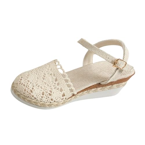 Keilsandalen für Damen, Größe 42, breite Passform, Keilschuhe, Espadrilles, bequem, rutschfest, Sommerschuhe mit verstellbarer Schnalle, Knöchelriemen, Damen-Sandalen mit Absatz, weiß, 38 EU Keilsandalen für Damen, Größe 42, breite Passform, Keilschuhe, Espadrilles, bequem, rutschfest, Sommerschuhe mit verstellbarer Schnalle, Knöchelriemen, Damen-Sandalen mit Absatz, weiß, 38 EU von Generisch