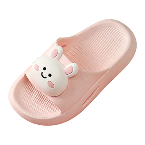 Kinder Regenstiefel Startseite Hausschuhe für Kinder Kinder Little Rabbit Kinder Hausschuhe Cartoon weiche Sohle im Sommer bequeme Mädchen Sandalen zu Hause Weiche Babyschuhe (Pink, 29.5 Little Child) von Generisch