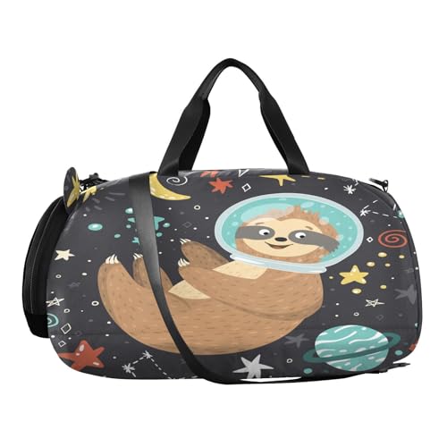 Kinder-Reisetasche, niedliches Faultier-Astronauten-Sporttasche, kleine Reisetasche, leicht, Turnbeutel für Jungen und Mädchen Kinder-Reisetasche, niedliches Faultier-Astronauten-Sporttasche, kleine Reisetasche, leicht, Turnbeutel für Jungen und Mädchen von Generisch