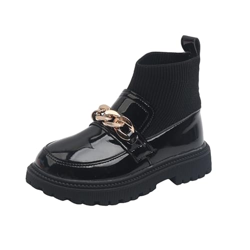 Kinder Stilvolle Kette Kinder Stiefeletten Student Tanzschuhe Elastische Strick Patchwork Auf Stiefel Mädchen Kleines Kind Großes Kind Metall Leder Socken Slip Schuhe Winterstiefel Junge (Black, 32) Kinder Stilvolle Kette Kinder Stiefeletten Student Tanzschuhe Elastische Strick Patchwork Auf Stiefel Mädchen Kleines Kind Großes Kind Metall Leder Socken Slip Schuhe Winterstiefel Junge (Black, 32) von Generisch