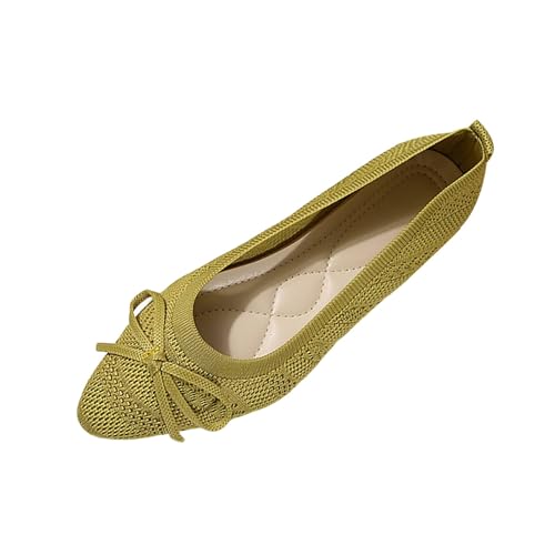 Klassische flache Damen-Ballettschuhe, spitzer Zehenbereich, gestrickt, bequem, elegant, gehäkelt, Loafer, Netzstoff, atmungsaktiv, Reise, Arbeitsschuhe, niedriger Absatz, flacher Loafer, gold, 37.5 Klassische flache Damen-Ballettschuhe, spitzer Zehenbereich, gestrickt, bequem, elegant, gehäkelt, Loafer, Netzstoff, atmungsaktiv, Reise, Arbeitsschuhe, niedriger Absatz, flacher Loafer, gold, 37.5 von Generisch