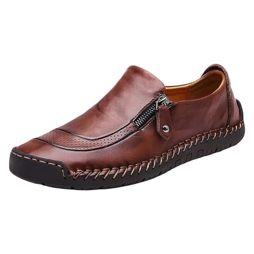 Klassischer Reißverschluss, formell, modern, Business, lässig, bequem, formell, Herren-Lederschuhe, alle Anzugschuhe, braun, 43.5 EU Klassischer Reißverschluss, formell, modern, Business, lässig, bequem, formell, Herren-Lederschuhe, alle Anzugschuhe, braun, 43.5 EU von Generisch