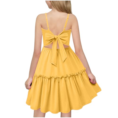 Kleider für Mädchen Prinzessin Kleid Schleifen Rückenfreie Trägerkleid Festliche Partykleid Süße Sommerkleider A Linie Rüschen Swingkleid Knielang Ballkleid Kostüm Kindertag Geschenk Kleider für Mädchen Prinzessin Kleid Schleifen Rückenfreie Trägerkleid Festliche Partykleid Süße Sommerkleider A Linie Rüschen Swingkleid Knielang Ballkleid Kostüm Kindertag Geschenk von Generisch
