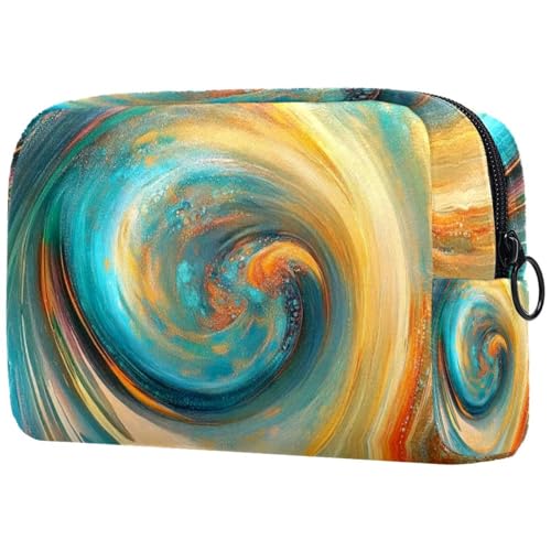 Kosmetiktasche, Make-up-Tasche mit abstraktem Kunst-Wirbel-Druck für Damen, große Make-up-Tasche, Reise-Organizer für Toilettenartikel, multi, 18.5x7.5x13cm/7.3x3x5.1in, Art déco Kosmetiktasche, Make-up-Tasche mit abstraktem Kunst-Wirbel-Druck für Damen, große Make-up-Tasche, Reise-Organizer für Toilettenartikel, multi, 18.5x7.5x13cm/7.3x3x5.1in, Art déco von Generisch
