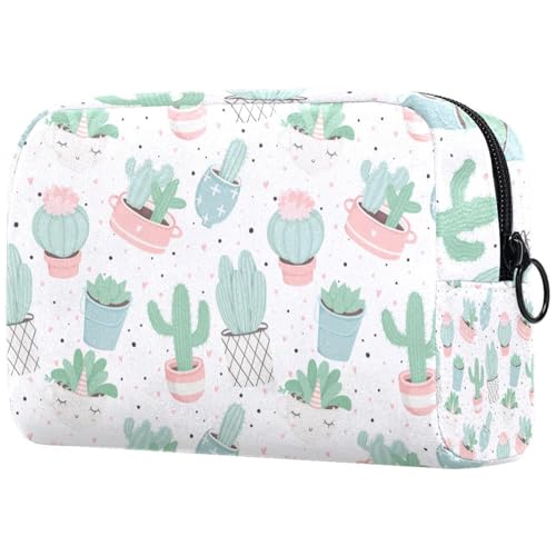 Kosmetiktasche für Damen, Motiv: Kaktus und Sukkulenten im Topf, Reise-Kulturbeutel, groß, Make-up, praktische Tasche, Organizer-Tasche mit Reißverschluss, multi, 18.5x7.5x13cm/7.3x3x5.1in, Kosmetiktasche für Damen, Motiv: Kaktus und Sukkulenten im Topf, Reise-Kulturbeutel, groß, Make-up, praktische Tasche, Organizer-Tasche mit Reißverschluss, multi, 18.5x7.5x13cm/7.3x3x5.1in, von Generisch