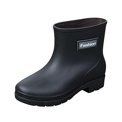 Kurze Regenstiefel für Damen, knöchelhoch, Regenstiefel, Schlupfstiefel, Gummistiefel, Gummistiefel, Regenstiefel unter 25, Schwarz , 38 EU von Generisch