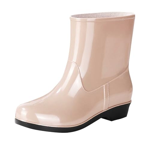 Kurze Regenstiefel für Damen, wasserdicht, Gartenschuhe, rutschfest, Chelsea-Jäger-Stiefel, Regenstiefel für Damen, bequeme Einlegesohle, stilvolle Outdoor-Arbeitsschuhe, beige, 40 EU Kurze Regenstiefel für Damen, wasserdicht, Gartenschuhe, rutschfest, Chelsea-Jäger-Stiefel, Regenstiefel für Damen, bequeme Einlegesohle, stilvolle Outdoor-Arbeitsschuhe, beige, 40 EU von Generisch