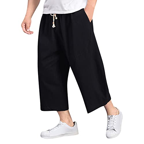 Kurze Strandhose Herren,Shorts Herren Baumwolle Leinen Kurze Hose Haremshose Große Größen Freizeithose Leichte Luftige Fitnesshose Elastische Taille Mit Taschen Caprihose Einfarbig Outdoorshorts Kurze Strandhose Herren,Shorts Herren Baumwolle Leinen Kurze Hose Haremshose Große Größen Freizeithose Leichte Luftige Fitnesshose Elastische Taille Mit Taschen Caprihose Einfarbig Outdoorshorts von Generisch