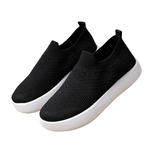 Lässige Damen-Sneaker aus Netzstoff, schwarz, Laufschuhe, leicht, atmungsaktiv, Trainingsschuhe für Damen, weich, bequem, zum Hineinschlüpfen, Outdoor-Walking, Joggingschuhe für Damen, intelligente von Generisch