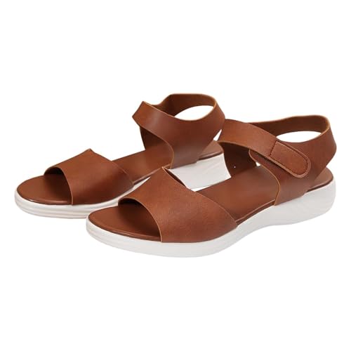 Lässige flache Römerschuhe für Damen, Sommermode, Damen-Sandalen, Hausschuhe, braun, 37.5 EU von Generisch