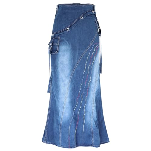 Lange Jeansröcke für Damen in Übergröße – Bleistiftrock für Damen mit Taschen, trendiger, strapazierfähiger Fischschwanzrock, schmal, schmale Röcke für Damen, figurbetont, sexy, langer Rock, lässiger Lange Jeansröcke für Damen in Übergröße – Bleistiftrock für Damen mit Taschen, trendiger, strapazierfähiger Fischschwanzrock, schmal, schmale Röcke für Damen, figurbetont, sexy, langer Rock, lässiger von Generisch