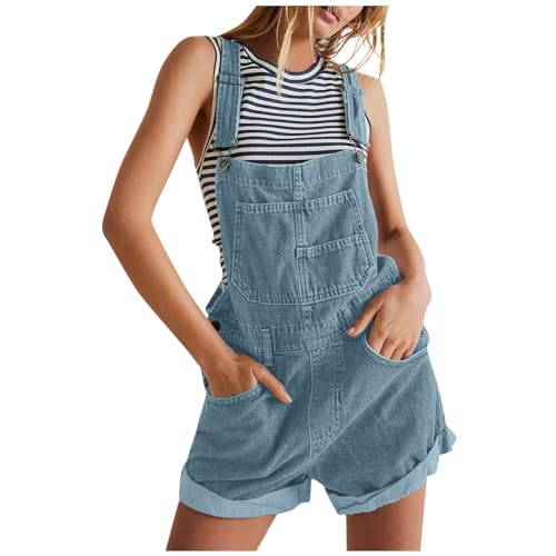 Latzhose Damen Sommer Jeans Kurz Jeanslatzhose Schnallenriemen Verstellbare Riemen Cargo Shorts Trägerhose Denim mit Taschen Hellblau M Latzhose Damen Sommer Jeans Kurz Jeanslatzhose Schnallenriemen Verstellbare Riemen Cargo Shorts Trägerhose Denim mit Taschen Hellblau M von Generisch
