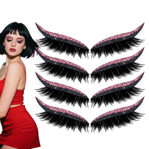 Lazy Eye Shadow Wimpernpatch,4 Paar Lidschatten-Wimpern-Make-up-Aufkleber,Lazy Eyelash Stickers,2-in-1 Wiederverwendbare Augen-Make-up-Aufkleber,Einfach Aufzutragender,Kein Kleber Nötig Lazy Eye Shadow Wimpernpatch,4 Paar Lidschatten-Wimpern-Make-up-Aufkleber,Lazy Eyelash Stickers,2-in-1 Wiederverwendbare Augen-Make-up-Aufkleber,Einfach Aufzutragender,Kein Kleber Nötig von Generisch
