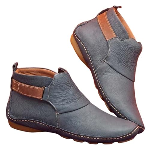 Leder Stiefeletten Damen Kurze Stiefel Ankle Boots - Seitlicher ReißVerschluss Flach Kurzstiefel Halbstiefel Bequem Rutschfest Lederstiefel Freizeitschuhe Damenstiefel Pointed Toe Cowboystiefel Leder Stiefeletten Damen Kurze Stiefel Ankle Boots - Seitlicher ReißVerschluss Flach Kurzstiefel Halbstiefel Bequem Rutschfest Lederstiefel Freizeitschuhe Damenstiefel Pointed Toe Cowboystiefel von Generisch