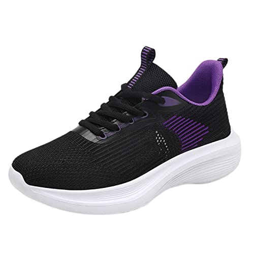 Leichte Freizeit-Sneaker für Damen, leichte athletische Laufschuhe, weiche Sohle, Netzgewebe, atmungsaktiv, Joggen, athletisch, Sneaker, modisch, Tennis-Trainingsschuhe, violett, 39 EU von Generisch