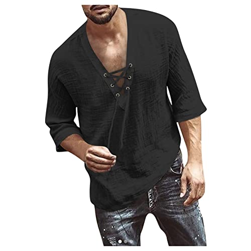 Leinenhemd Herren 3/4 Arm Hemd Herren Kurzarm Shirt V Ausschnitt Herren Leichtes Sommerhemd Hawaii Hemd Männer Outdoor Hemd Männer Hemd Locker Lässig Hemd Herren Kurzarm Comfort Fit Leinenhemd Herren 3/4 Arm Hemd Herren Kurzarm Shirt V Ausschnitt Herren Leichtes Sommerhemd Hawaii Hemd Männer Outdoor Hemd Männer Hemd Locker Lässig Hemd Herren Kurzarm Comfort Fit von Generisch