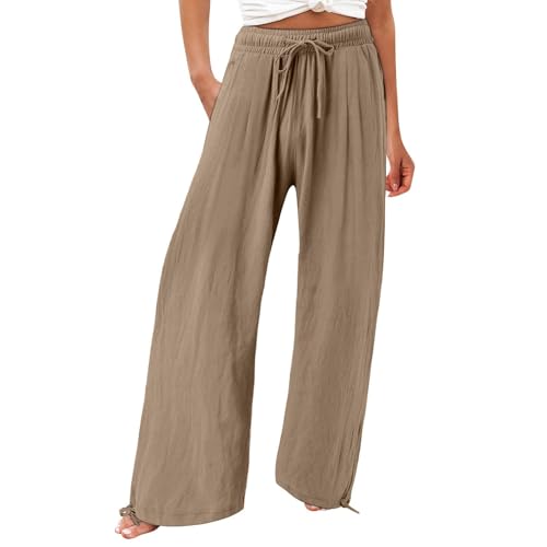 Leinenhose Damen Große Größen Weites Leicht Sommer Hose Leinen Elastischem Bund Adjustierbarem Kordelzug Freizeithose Hohe Taille Lose Sommerhose Leinenhose Damen Große Größen Weites Leicht Sommer Hose Leinen Elastischem Bund Adjustierbarem Kordelzug Freizeithose Hohe Taille Lose Sommerhose von Generisch