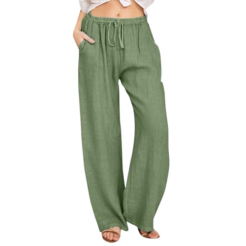 luftige sommerhose damen große größen 7/8 baumwolle, Leinenhose Sommerhose Damen Baumwolle Lang - Strandhose Yogahose Casual Geschnitten Stoffhose Mit Taschen Atmungsaktive luftige sommerhose damen große größen 7/8 baumwolle, Leinenhose Sommerhose Damen Baumwolle Lang - Strandhose Yogahose Casual Geschnitten Stoffhose Mit Taschen Atmungsaktive von Generisch