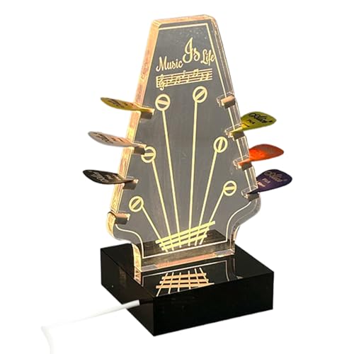 Leuchtender Gitarrenplektrenhalter – Acryl-E-Gitarren-Schaukasten mit USB-LED | staubdichte Plektrumaufbewahrung und Nachtlicht | einzigartiges Geschenk für Musiker, Gitarristen und Musikliebhaber Leuchtender Gitarrenplektrenhalter – Acryl-E-Gitarren-Schaukasten mit USB-LED | staubdichte Plektrumaufbewahrung und Nachtlicht | einzigartiges Geschenk für Musiker, Gitarristen und Musikliebhaber von Generisch