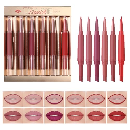 Lippen- und Lippenstift-Set für Damen – 6 Stück matter Lippenstift mit Lipgloss-Set | Beauty Wasserdicht für Termine und Urlaub Lippen- und Lippenstift-Set für Damen – 6 Stück matter Lippenstift mit Lipgloss-Set | Beauty Wasserdicht für Termine und Urlaub von Generisch