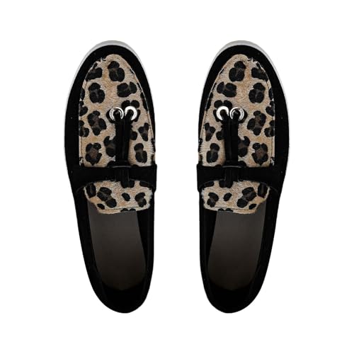 Loafers Schuhe für Damen, Designer-Druck, flacher Damenschuh, niedriger Absatz, bequeme Freizeitschuhe, Damen-Slipper braun, Größe 39, Schwarz , 40.5 EU Loafers Schuhe für Damen, Designer-Druck, flacher Damenschuh, niedriger Absatz, bequeme Freizeitschuhe, Damen-Slipper braun, Größe 39, Schwarz , 40.5 EU von Generisch