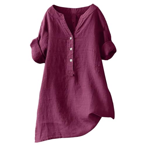 Longbluse Damen Sommer 2025 Button-Down Bluse Übergröße Musselin Bluse Damen Leinenbluse Atmungsaktive Tops Große Größen Asymmetrische Tunika Herbst Lose Lässige Langarmshirts Longbluse Damen Sommer 2025 Button-Down Bluse Übergröße Musselin Bluse Damen Leinenbluse Atmungsaktive Tops Große Größen Asymmetrische Tunika Herbst Lose Lässige Langarmshirts von Generisch