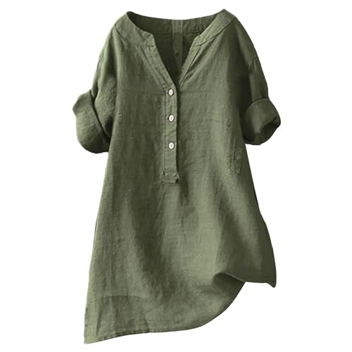 Longbluse Damen Sommer 2025 Button-Down Bluse Übergröße Musselin Bluse Damen Leinenbluse Atmungsaktive Tops Große Größen Asymmetrische Tunika Herbst Lose Lässige Langarmshirts Longbluse Damen Sommer 2025 Button-Down Bluse Übergröße Musselin Bluse Damen Leinenbluse Atmungsaktive Tops Große Größen Asymmetrische Tunika Herbst Lose Lässige Langarmshirts von Generisch