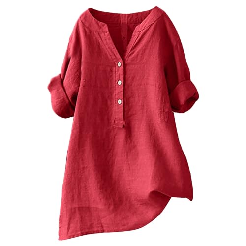 Longbluse Damen Sommer 2025 Button-Down Bluse Übergröße Musselin Bluse Damen Leinenbluse Atmungsaktive Tops Große Größen Asymmetrische Tunika Herbst Lose Lässige Langarmshirts Longbluse Damen Sommer 2025 Button-Down Bluse Übergröße Musselin Bluse Damen Leinenbluse Atmungsaktive Tops Große Größen Asymmetrische Tunika Herbst Lose Lässige Langarmshirts von Generisch