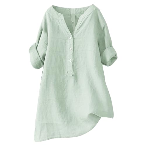 Longbluse Damen Sommer 2025 Button-Down Bluse Übergröße Musselin Bluse Damen Leinenbluse Atmungsaktive Tops Große Größen Asymmetrische Tunika Herbst Lose Lässige Langarmshirts Longbluse Damen Sommer 2025 Button-Down Bluse Übergröße Musselin Bluse Damen Leinenbluse Atmungsaktive Tops Große Größen Asymmetrische Tunika Herbst Lose Lässige Langarmshirts von Generisch