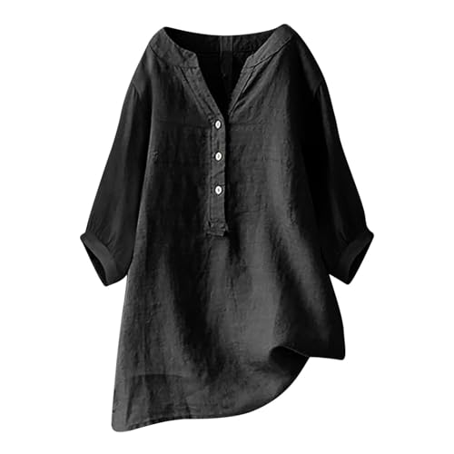 Longbluse Damen Sommer 2025 Button-Down Bluse Übergröße Musselin Bluse Damen Leinenbluse Atmungsaktive Tops Große Größen Asymmetrische Tunika Herbst Lose Lässige Langarmshirts Longbluse Damen Sommer 2025 Button-Down Bluse Übergröße Musselin Bluse Damen Leinenbluse Atmungsaktive Tops Große Größen Asymmetrische Tunika Herbst Lose Lässige Langarmshirts von Generisch