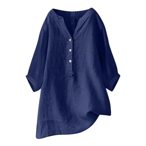 Longbluse Damen Sommer 2025 Button-Down Bluse Übergröße Musselin Bluse Damen Leinenbluse Atmungsaktive Tops Große Größen Asymmetrische Tunika Herbst Lose Lässige Langarmshirts Longbluse Damen Sommer 2025 Button-Down Bluse Übergröße Musselin Bluse Damen Leinenbluse Atmungsaktive Tops Große Größen Asymmetrische Tunika Herbst Lose Lässige Langarmshirts von Generisch