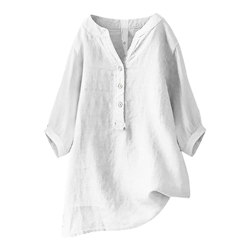 Longbluse Damen Sommer 2025 Button-Down Bluse Übergröße Musselin Bluse Damen Leinenbluse Atmungsaktive Tops Große Größen Asymmetrische Tunika Herbst Lose Lässige Langarmshirts Longbluse Damen Sommer 2025 Button-Down Bluse Übergröße Musselin Bluse Damen Leinenbluse Atmungsaktive Tops Große Größen Asymmetrische Tunika Herbst Lose Lässige Langarmshirts von Generisch