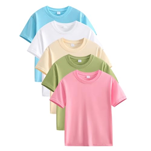 Mädchen T-Shirt Baumwolle Tops Einfarbig Bluse Casual Loose Kurzarm Shirt Klamotten Kinder Kleidung Sport Leichtgewicht Tshirt Jungen Sportshirt 5er-Pack Blitzangebote des Tages Mehrfarbig, 9 Jahre Mädchen T-Shirt Baumwolle Tops Einfarbig Bluse Casual Loose Kurzarm Shirt Klamotten Kinder Kleidung Sport Leichtgewicht Tshirt Jungen Sportshirt 5er-Pack Blitzangebote des Tages Mehrfarbig, 9 Jahre von Generisch
