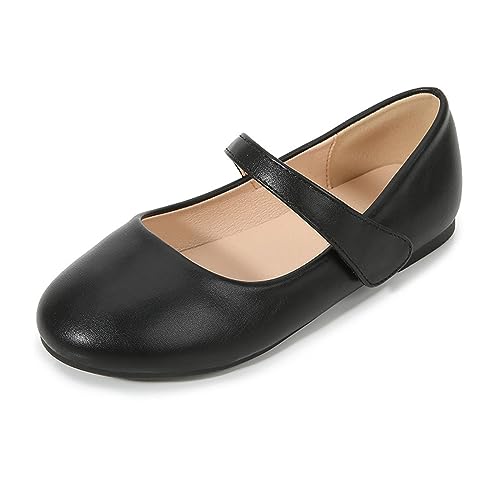 Mädchenschuhe, weiche Sohlen, rutschfeste Kinder-Lederschuhe, für 4 bis 12 Jahre, Schwarz , 2 UK 3X-Narrow Mädchenschuhe, weiche Sohlen, rutschfeste Kinder-Lederschuhe, für 4 bis 12 Jahre, Schwarz , 2 UK 3X-Narrow von Generisch