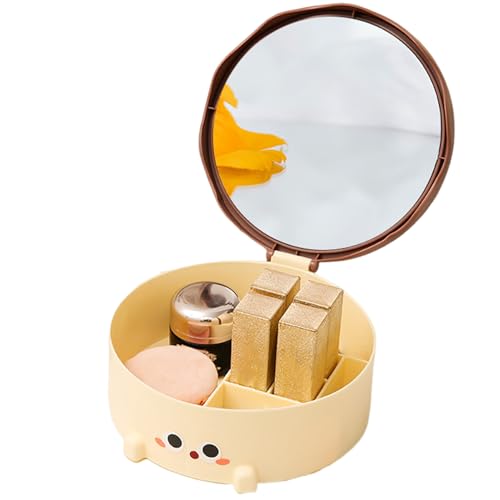 Makeup Case with Mirror - Schmuckdose Mit Rundem Kosmetikspiegel - Niedliche Kuchenoptik Kosmetiktasche Tragbar Für Pinsel, Ketten & Schmuck Makeup Case with Mirror - Schmuckdose Mit Rundem Kosmetikspiegel - Niedliche Kuchenoptik Kosmetiktasche Tragbar Für Pinsel, Ketten & Schmuck von Generisch