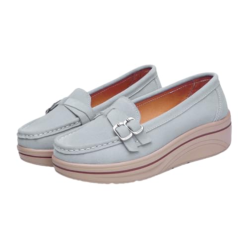 Marineblaue Schuhe für Damen, flache Schlupfschuhe, bequeme Freizeitschuhe, Loafers, flache Kabine, Crew-Schuh, grau, 39 EU Marineblaue Schuhe für Damen, flache Schlupfschuhe, bequeme Freizeitschuhe, Loafers, flache Kabine, Crew-Schuh, grau, 39 EU von Generisch