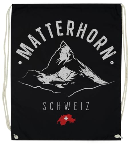 Matterhorn Mountain Schwarze Trainingstasche Mit Unisex-Kordelzügen von Generisch