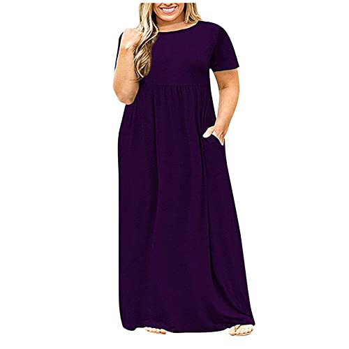 Maxikleid Damen Sommer Große Größen Blusenkleid Lang mit Taschen Sommerkleid Kurzarm üBergröße Kleider Elegant A Linie Maxi Sommerkleider Damen Leicht and Luftig Kleid Einfarbig Plus Size Maxikleid Damen Sommer Große Größen Blusenkleid Lang mit Taschen Sommerkleid Kurzarm üBergröße Kleider Elegant A Linie Maxi Sommerkleider Damen Leicht and Luftig Kleid Einfarbig Plus Size von Generisch