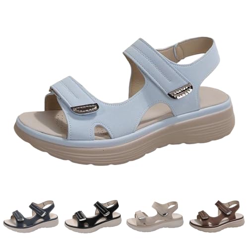 Orthopädische Sandalen Damen Bequem Offene Schuhe mit Klettverschluss Breite Füße Ledersandalen Weite H Sommerschuhe Gesundheitsschuhe Plateau Sandals, Schwarz, 41 Orthopädische Sandalen Damen Bequem Offene Schuhe mit Klettverschluss Breite Füße Ledersandalen Weite H Sommerschuhe Gesundheitsschuhe Plateau Sandals, Schwarz, 41 von Generisch