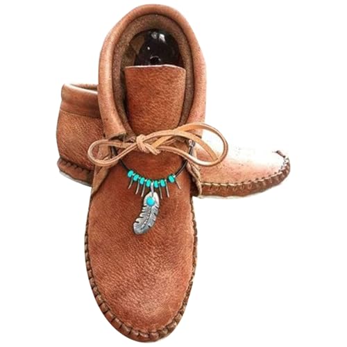 Mittelalterliche Schuhe für Damen, Wikinger-Retro-PU-Leder, kurze Stiefeletten, Ankle Boots, Fransen Retro-Stil Kurze Stiefel, Flache Schuhe, Halloween-Cosplay-Kostüm Sporthalle Freizeitschuhe Mittelalterliche Schuhe für Damen, Wikinger-Retro-PU-Leder, kurze Stiefeletten, Ankle Boots, Fransen Retro-Stil Kurze Stiefel, Flache Schuhe, Halloween-Cosplay-Kostüm Sporthalle Freizeitschuhe von Generisch