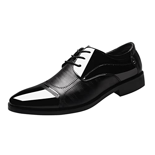 Modische Herren-Lederschuhe, große Größe, lässiger Absatz, flach, einfarbig, britisches 100-Leder, Anzugschuhe für Herren, Schwarz , 44 EU Modische Herren-Lederschuhe, große Größe, lässiger Absatz, flach, einfarbig, britisches 100-Leder, Anzugschuhe für Herren, Schwarz , 44 EU von Generisch