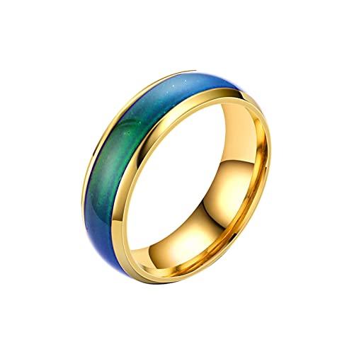 Modischer Ring mit Farbwechsel, sieben Lichttemperatur-Glasur, empfindlicher Ring, Farbringe, Herren, Vintage-Ringe, 36, Metall, Kein Edelstein Modischer Ring mit Farbwechsel, sieben Lichttemperatur-Glasur, empfindlicher Ring, Farbringe, Herren, Vintage-Ringe, 36, Metall, Kein Edelstein von Generisch