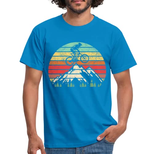 Mountain Bike Berge Natur Retro Vintage Style T-Shirt royal Blue L von Generisch