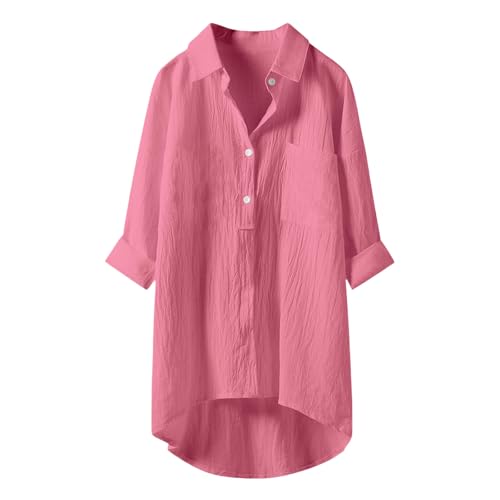 Musselin Bluse Damen Lässiges Langarm Hemdbluse Elegant Blusen & Tuniken für Damen V-Ausschnitt 100% Baumwolle Solide Sommer Oberteile mit Tasche Musselin Bluse Damen Lässiges Langarm Hemdbluse Elegant Blusen & Tuniken für Damen V-Ausschnitt 100% Baumwolle Solide Sommer Oberteile mit Tasche von Generisch