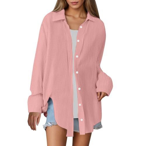 Musselin Bluse Damen Oversized Einfarbig Sommer Long Bluse Leinenbluse Oversize Langarm Modern Oberteile Long Shirt Elegant Hemdbluse Locker Langarmshirt Tuniken Cordhemd Jeansbluse Musselin Bluse Damen Oversized Einfarbig Sommer Long Bluse Leinenbluse Oversize Langarm Modern Oberteile Long Shirt Elegant Hemdbluse Locker Langarmshirt Tuniken Cordhemd Jeansbluse von Generisch